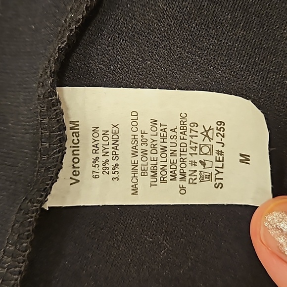 💕VERONICA M💕 Open Front 3/4 Ruffle Bell Sleeve Jacket ~ Black Medium - Picture 6 of 6